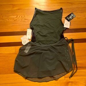 Stardust Jewel Neck Leotard and matching mesh skirt